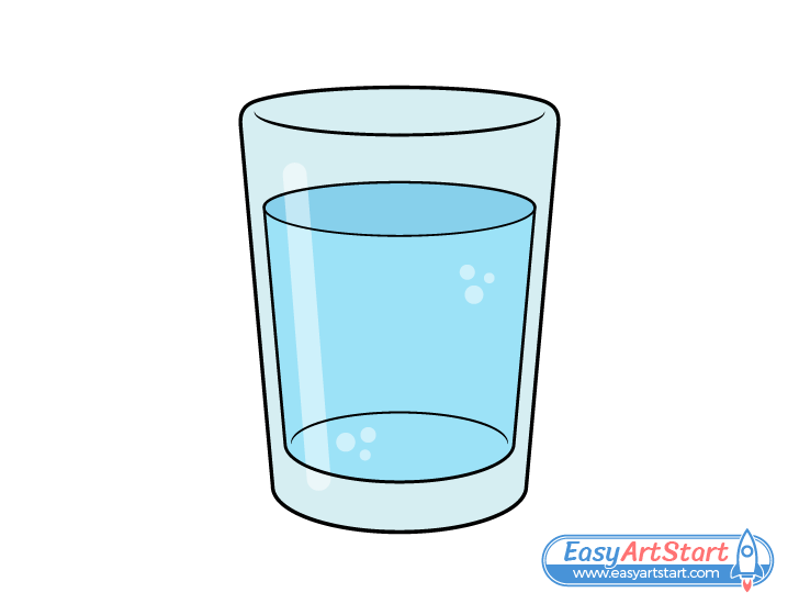 glass of water drawing