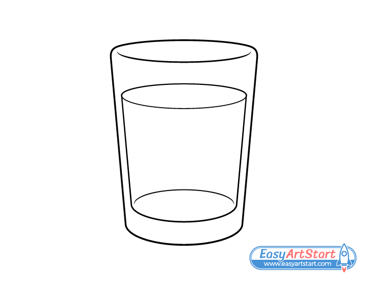 glass of water line drawing