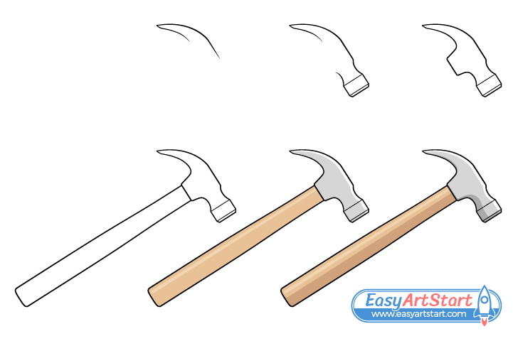 hammer drawing step by step hammer drawing step by step