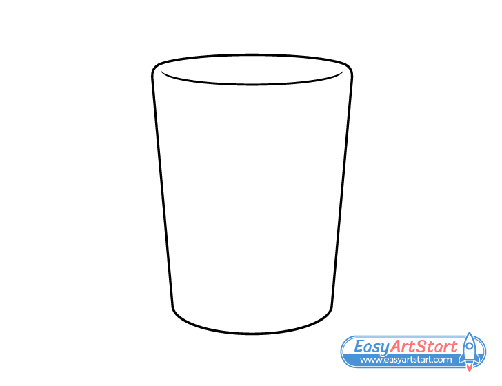 water glass outline drawing