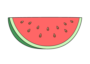 watermelon slice drawing tutorial
