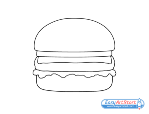 How to Draw a Burger in 12 Steps - EasyArtStart